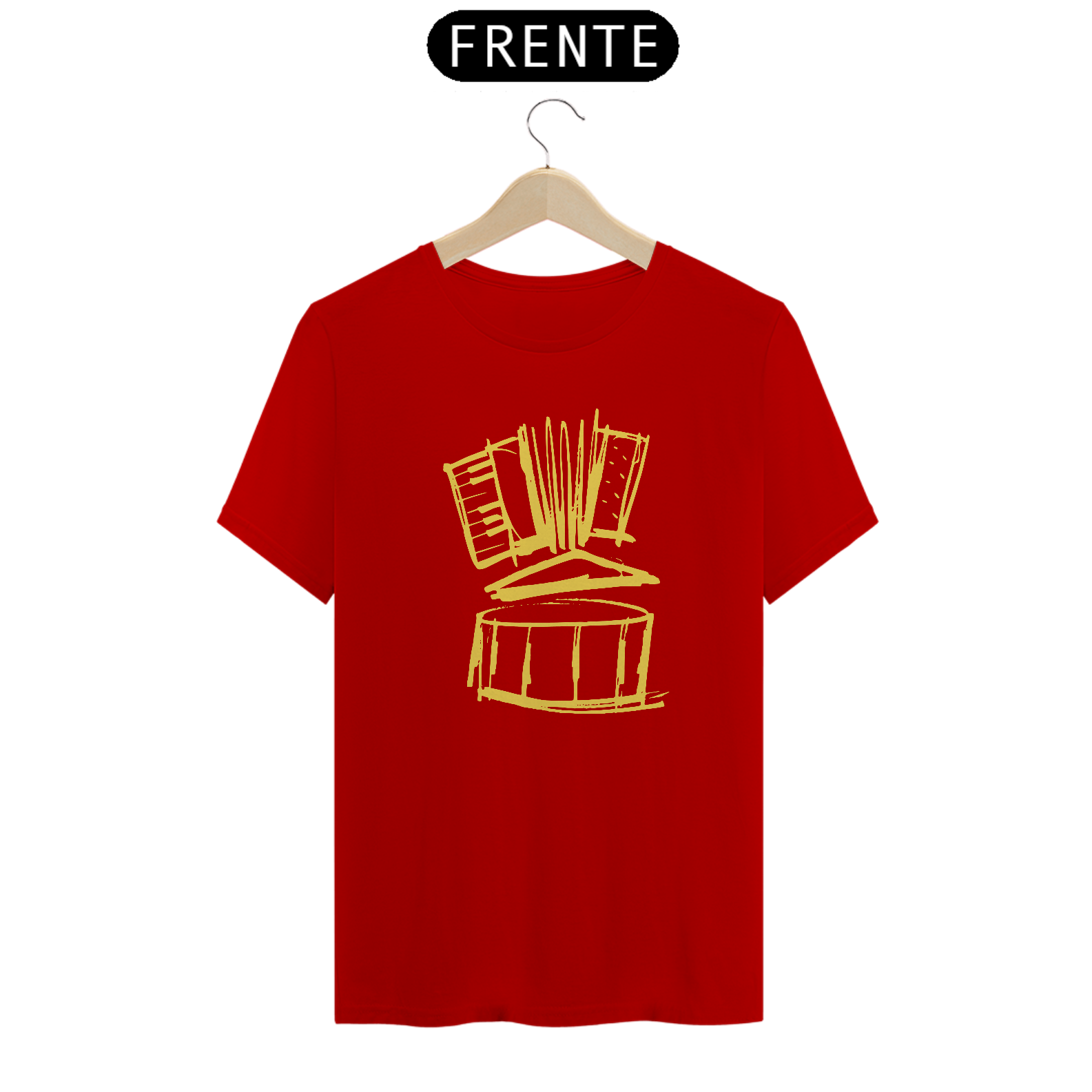 Camiseta Três Elementos do Forró - Estampa Amarela