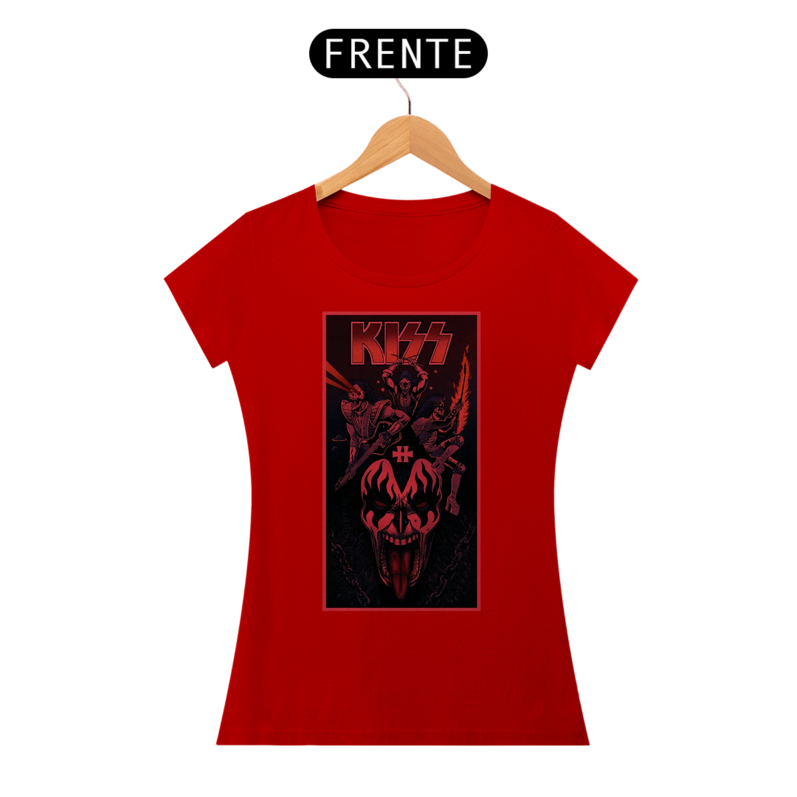 Camiseta Baby Long Quality Kiss Zombies - Feminina