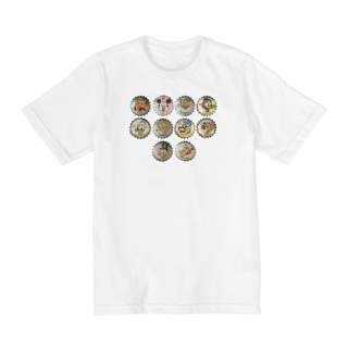 Nome do produto Camiseta Infantil Tampinhas Retrô 80’s | Mini Colecionador de Memórias