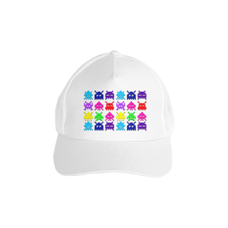 Nome do produto Boné Americano com Tela Space Invaders Color | 1 crédito, play!