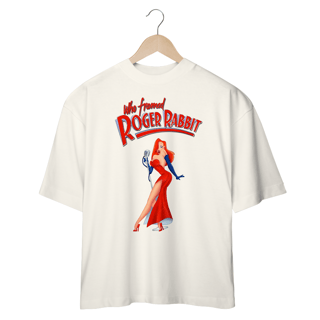 Nome do produto Camiseta Oversized Unissex Roger Rabbit – Toon Noir 80s | Entre na cena!