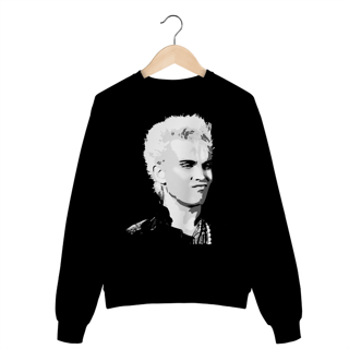 Nome do produto Moletom Fechado Billy Idol em Negativo | Rebeldia que aquece o seu estilo