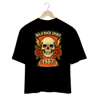 Nome do produto Camiseta Unissex Oversized Wild Rock Spirit 1987 | Vista a era de ouro