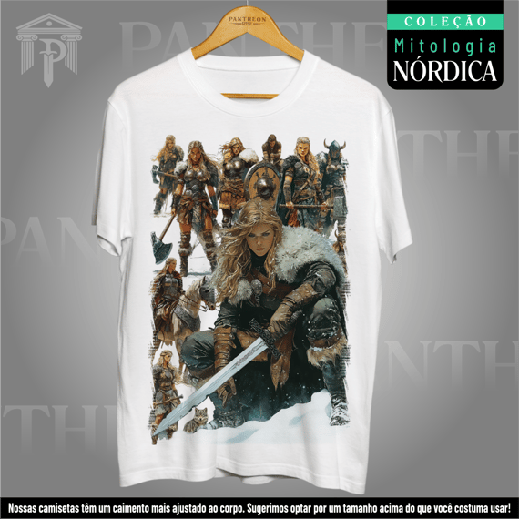 Camiseta Unissex - Guerreiras Vikings (Mitologia Nórdica)