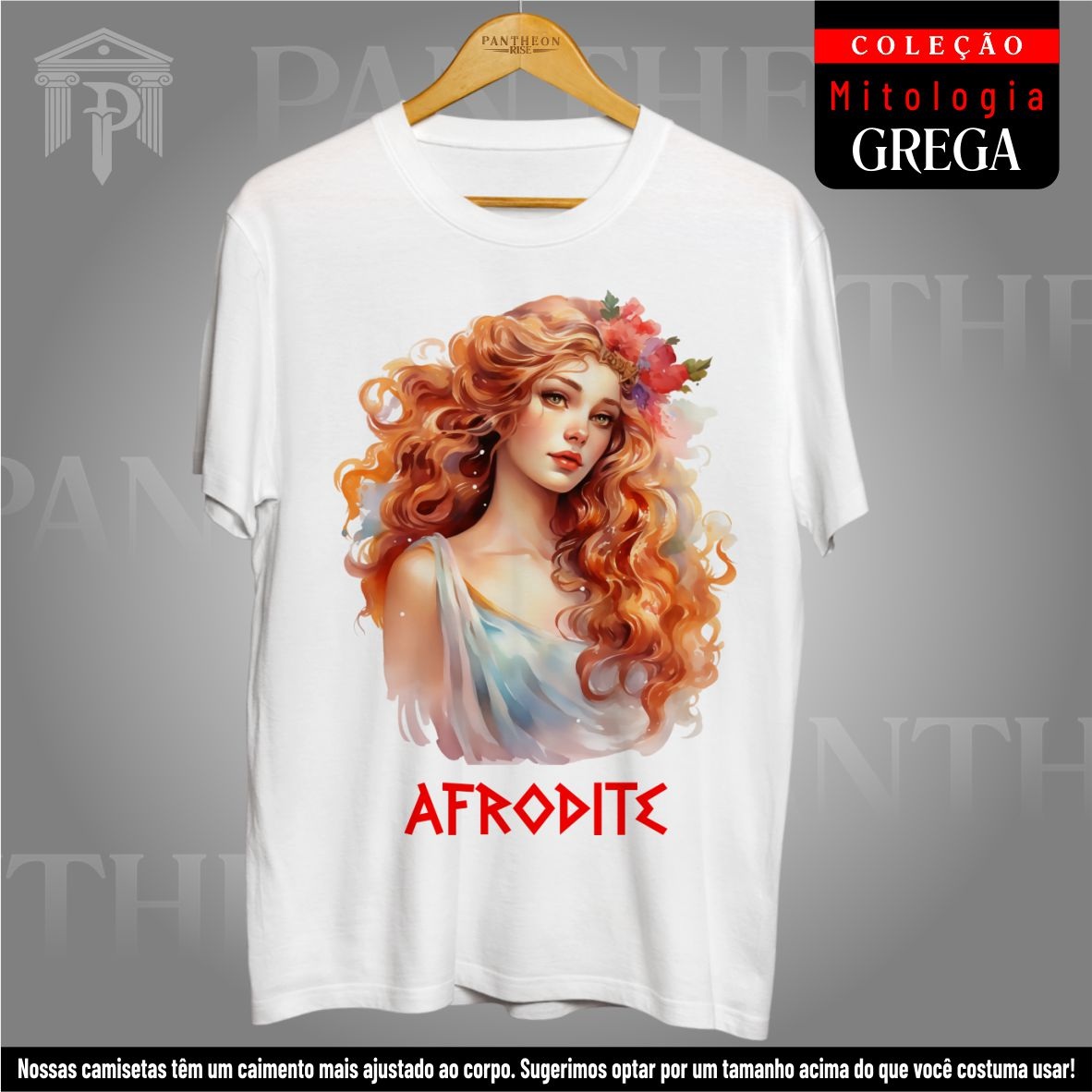 Nome do produto: Camiseta Branca Unissex  - Deusa Afrodite (Mitologia Grega)