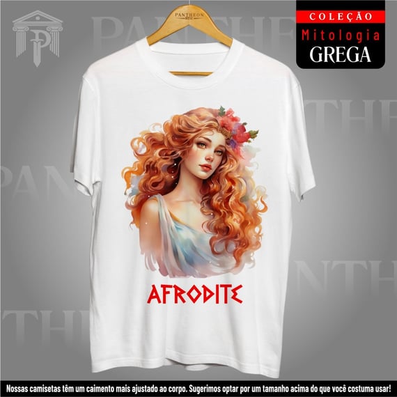 Camiseta Branca Unissex  - Deusa Afrodite (Mitologia Grega)