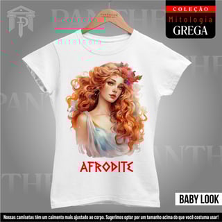Baby Look Branca - Deusa Afrodite (Mitologia Grega)