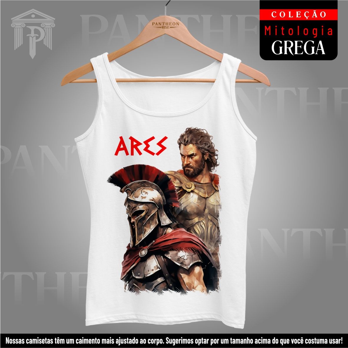 Nome do produto: Regata Branca - Deus Ares (Mitologia Grega)