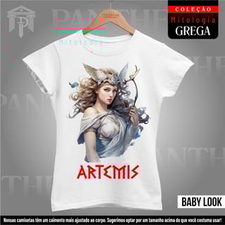 Baby Look Branca - Deusa Ártemis (Mitologia Grega)