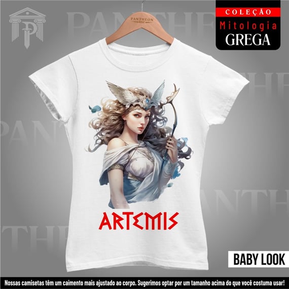 Baby Look Branca - Deusa Ártemis (Mitologia Grega)