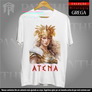 Camiseta Branca Unissex - Deusa Atena (Mitologia Grega)