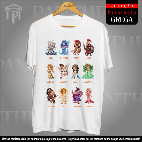 Camiseta Unissex - Deuses Gregos Cartoon (Mitologia Grega)