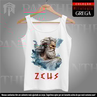 Nome do produto Regata Branca - Deus Zeus (Mitologia Grega)