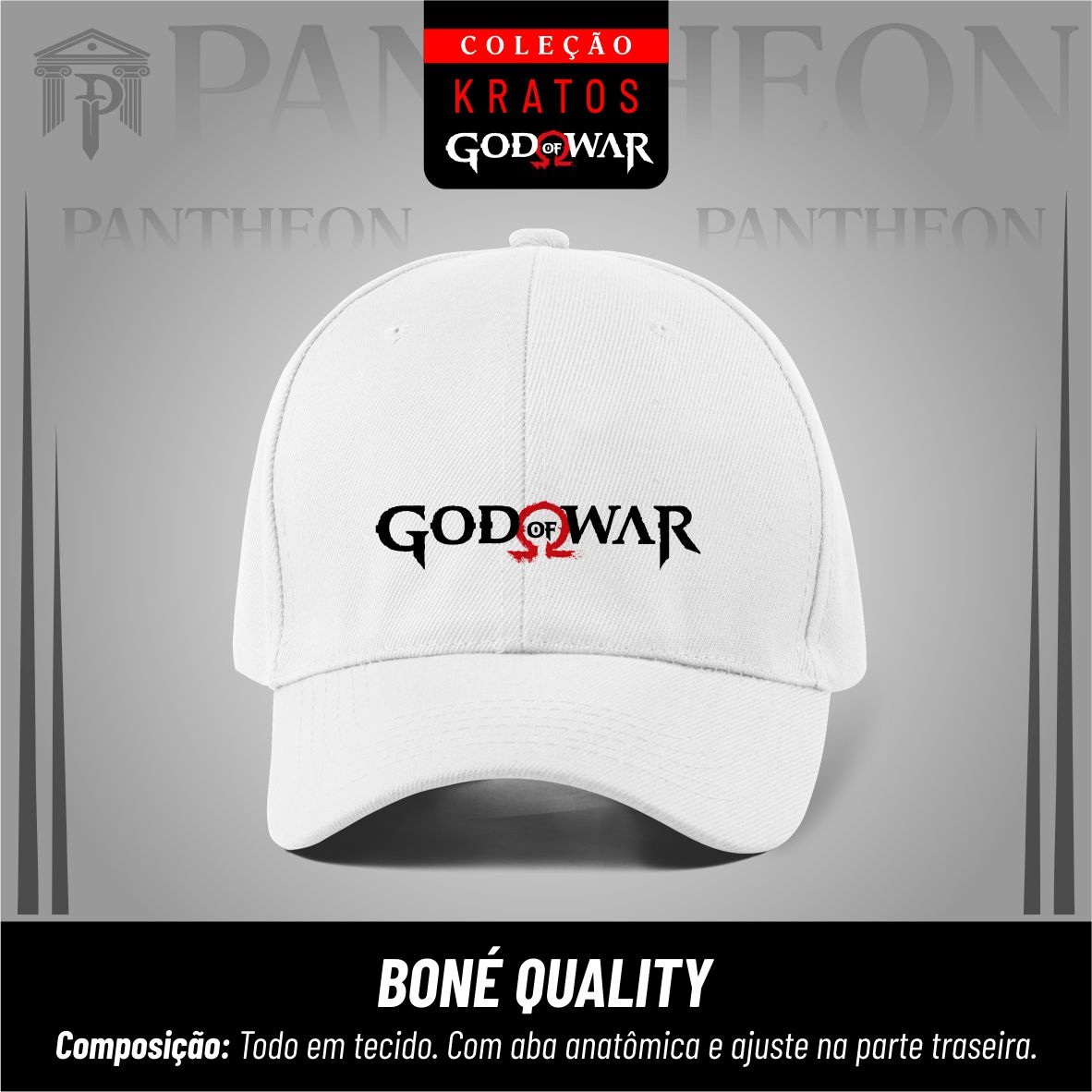 Nome do produto: Boné Quality God of War Branco