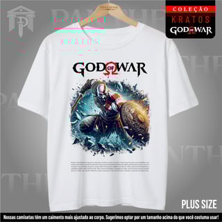 Plus Size Unissex God Of War - Kratos na Mitologia Nórdica