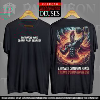 Camiseta Unissex Frente e Costas - Levante como um Herói!