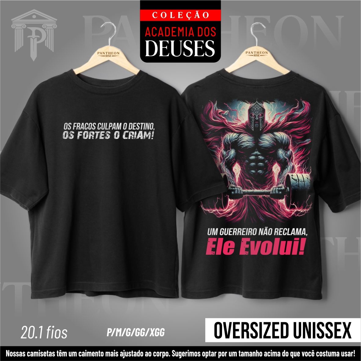 Nome do produto: Oversized Unissex - Os fracos culpam o destino, os fortes o criam!