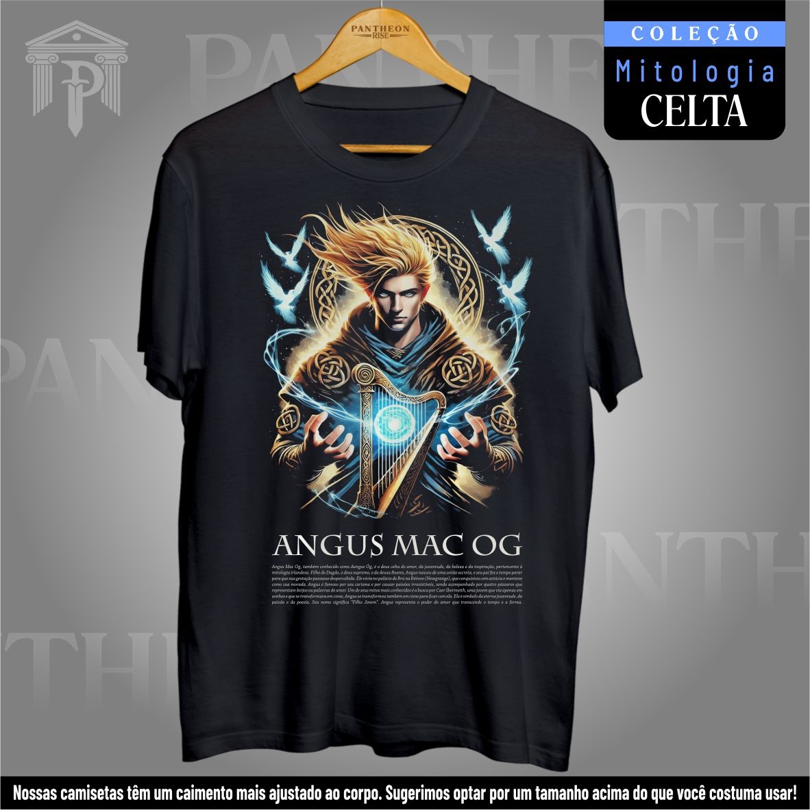 Nome do produto: Camiseta Unissex - Deus Angus Mac (Mitologia Celta)