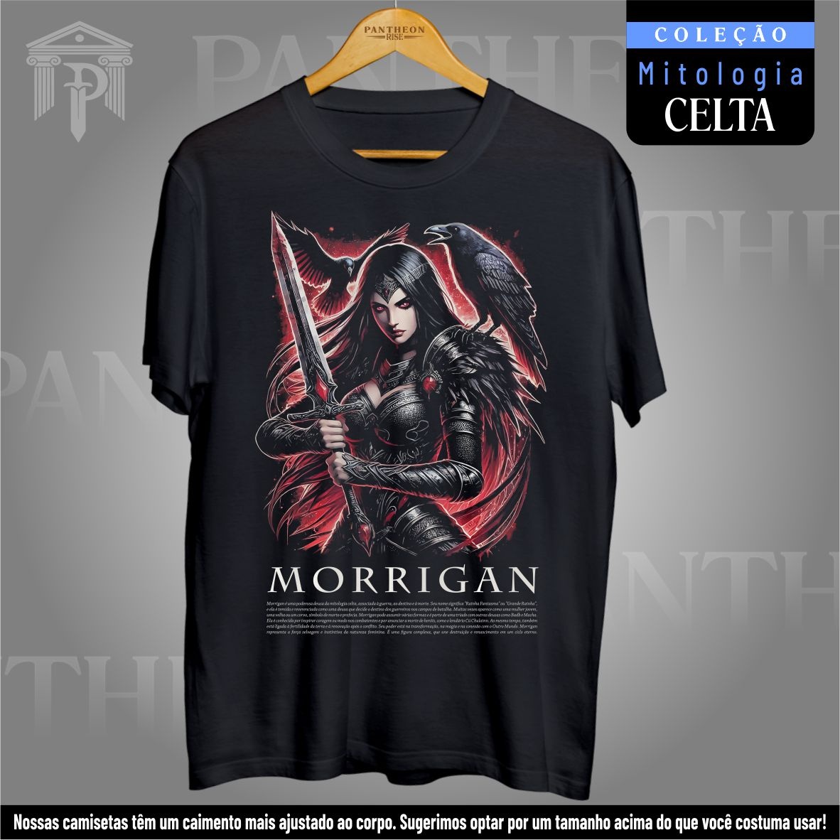 Nome do produto: Camiseta Unissex - Deusa Morrigan (Mitologia Celta)