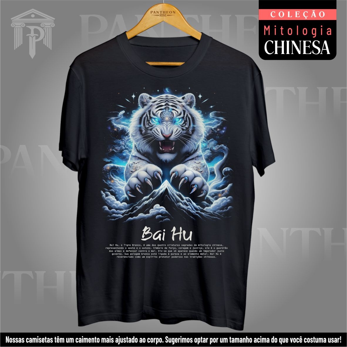 Nome do produto: Camiseta Unissex - Deus Bai Hu (Mitologia Chinesa)