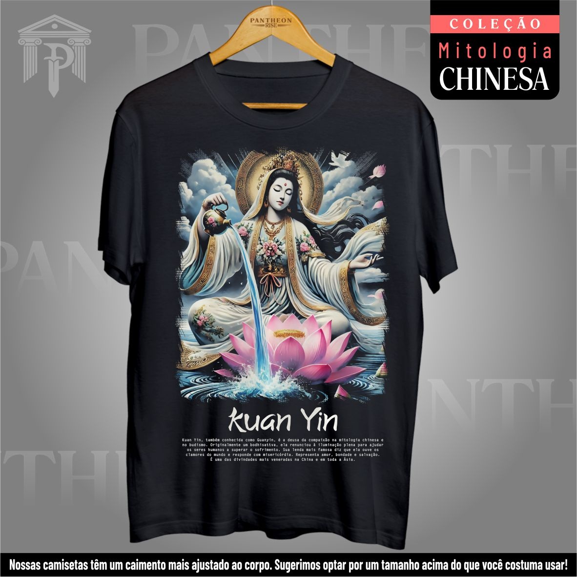 Nome do produto: Camiseta Unissex - Deusa Kuan Yin (Mitologia Chinesa)