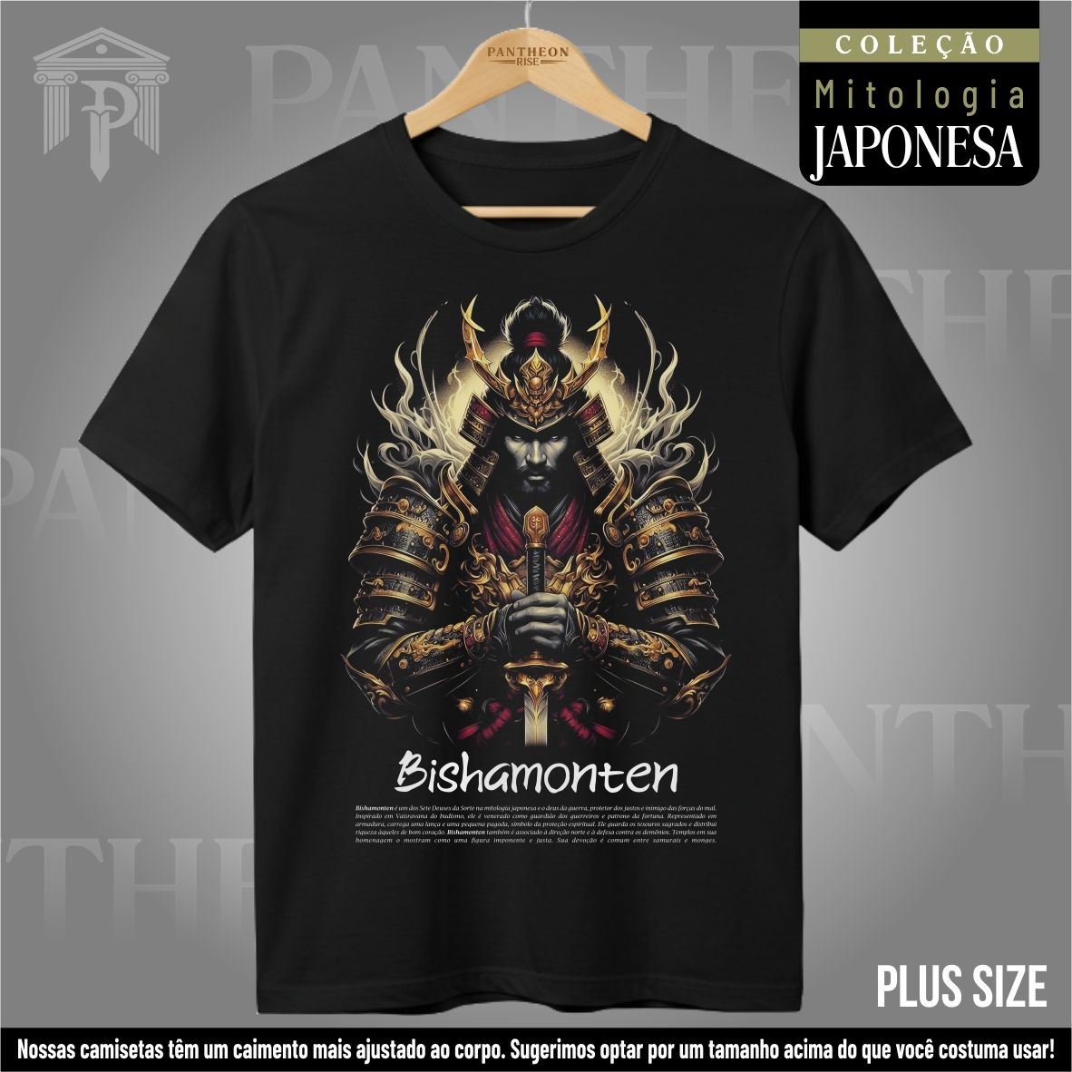 Nome do produto: Plus Size Unissex - Deus Bishamonten (Mitologia Japonesa)