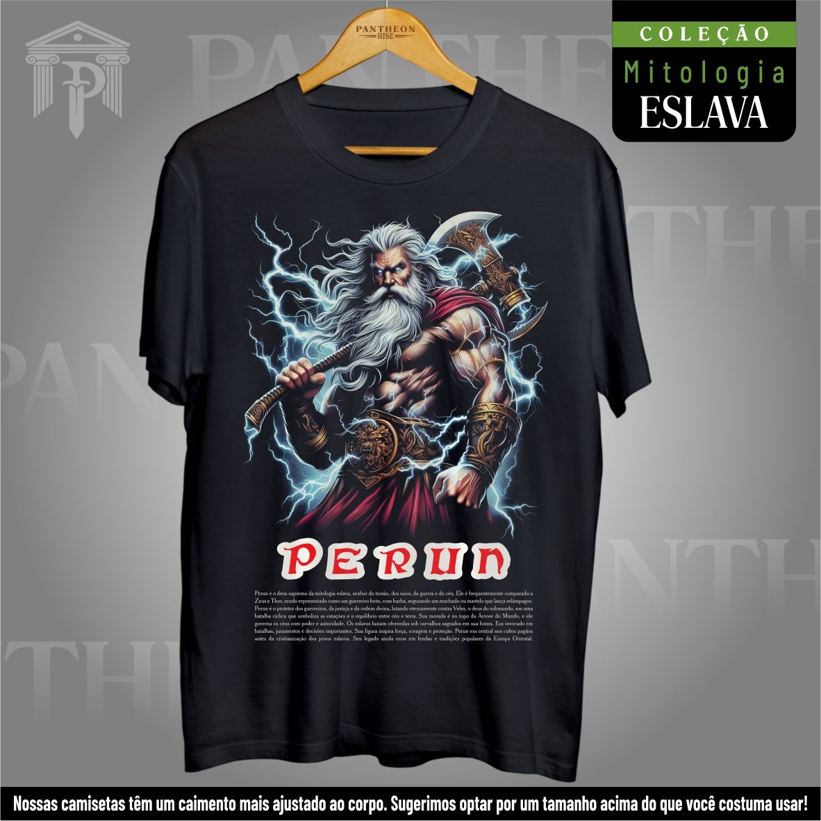 Nome do produto: Camiseta Unissex - Deus Perun (Mitologia Eslava)