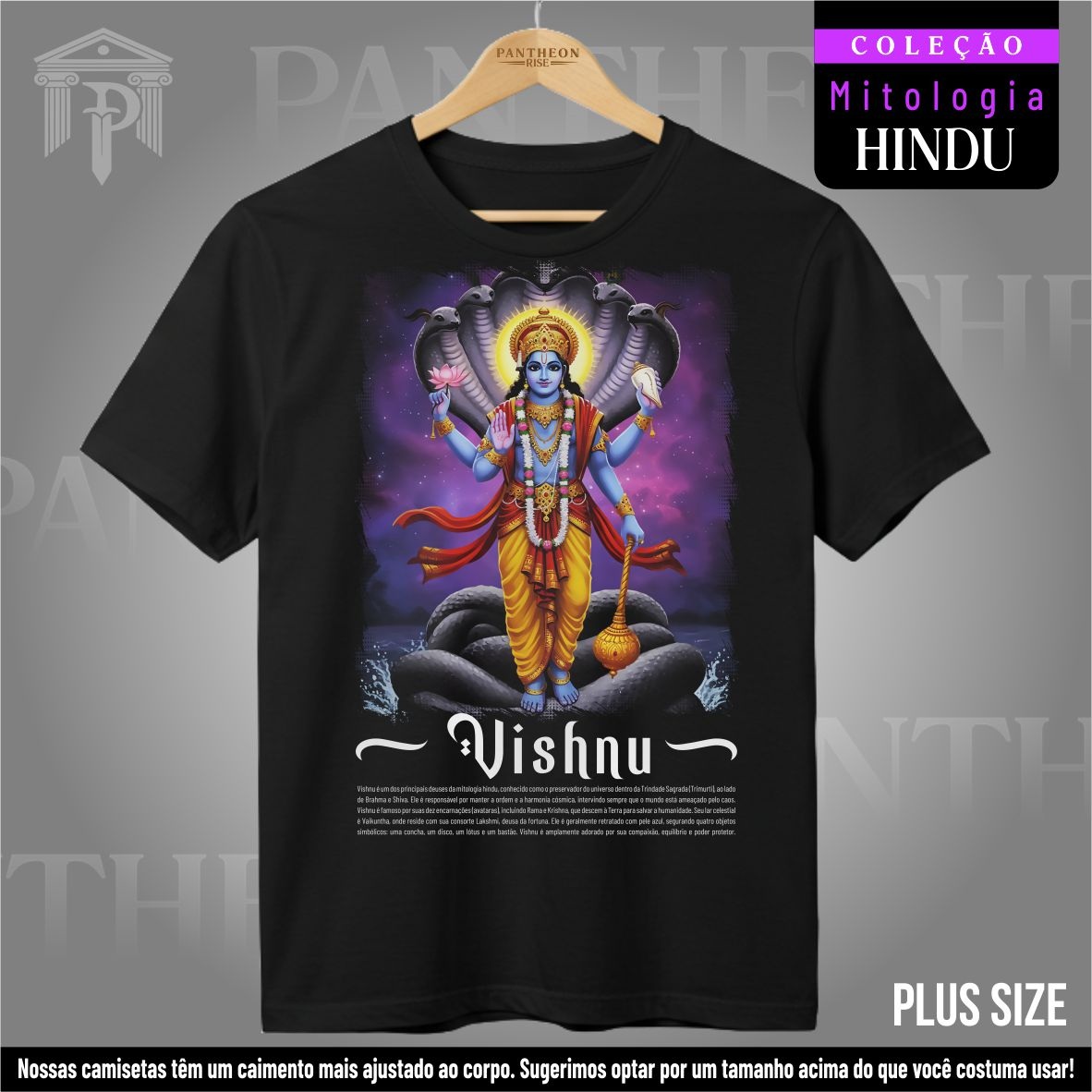 Nome do produto: Plus Size Unissex - Deus Vishnu (Mitologia Hindu)