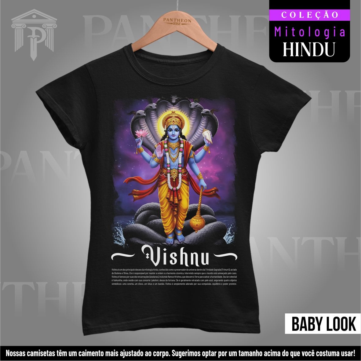 Nome do produto: Baby Look - Deus Vishnu (Mitologia Hindu)