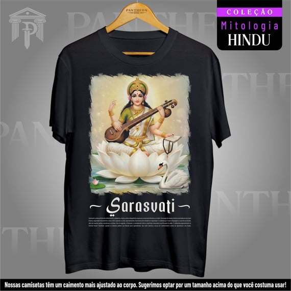 Camiseta Unissex - Deusa Sarasvati (Mitologia Hindu)