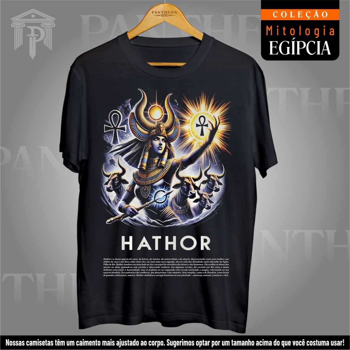 Nome do produto: Camiseta Unissex - Deusa Hathor (Mitologia Egípcia)