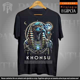 Camiseta Unissex - Deus Khonsu (Mitologia Egípcia)