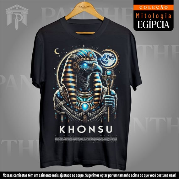 Camiseta Unissex - Deus Khonsu (Mitologia Egípcia)