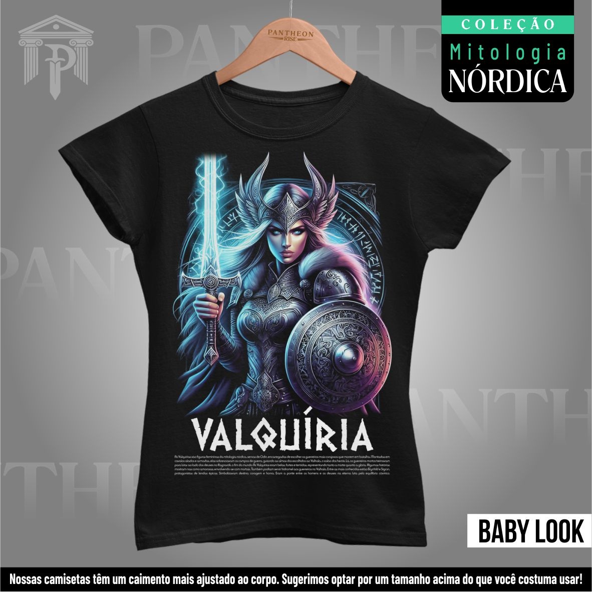 Nome do produto: Baby Look - Valquíria (Mitologia Nórdica)