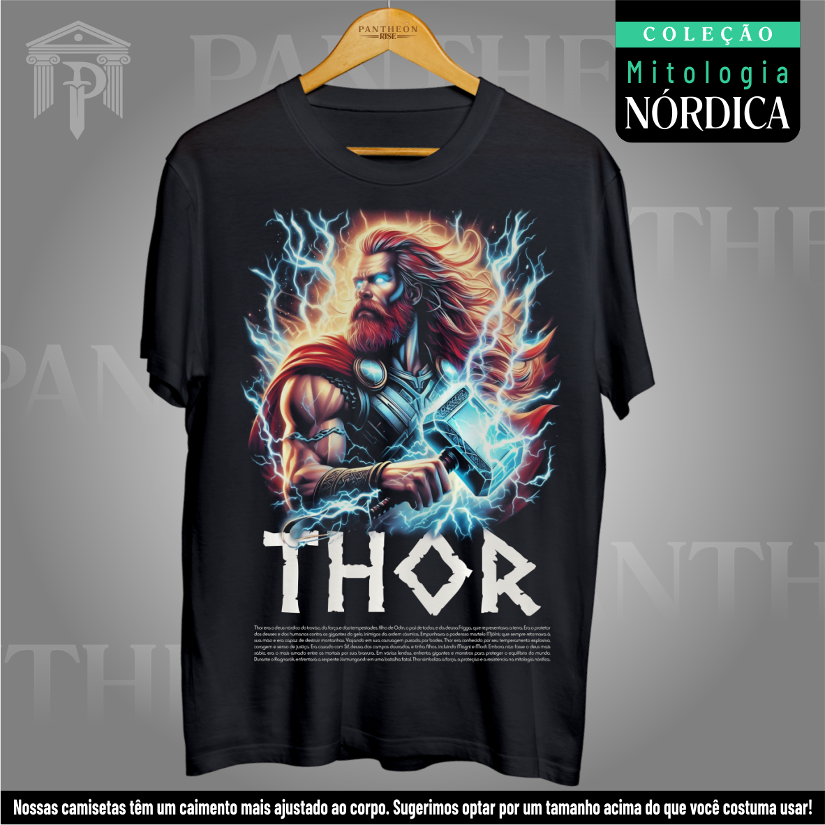 Nome do produto: Camiseta Unissex - Deus Thor (Mitologia Nórdica)