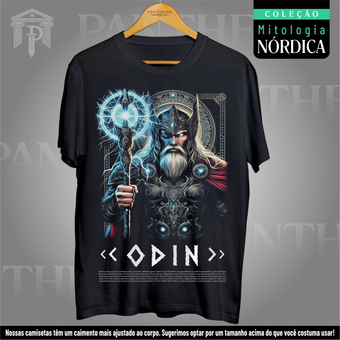 Nome do produto: Camiseta Unissex - Deus Odin (Mitologia Nórdica)