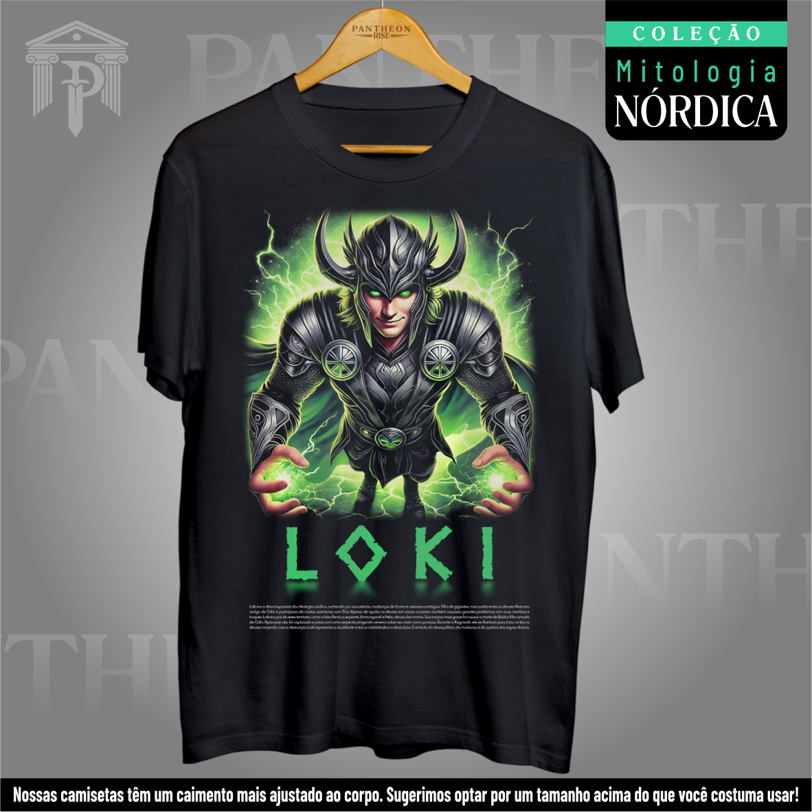 Nome do produto: Camiseta Unissex - Deus Loki (Mitologia Nórdica)