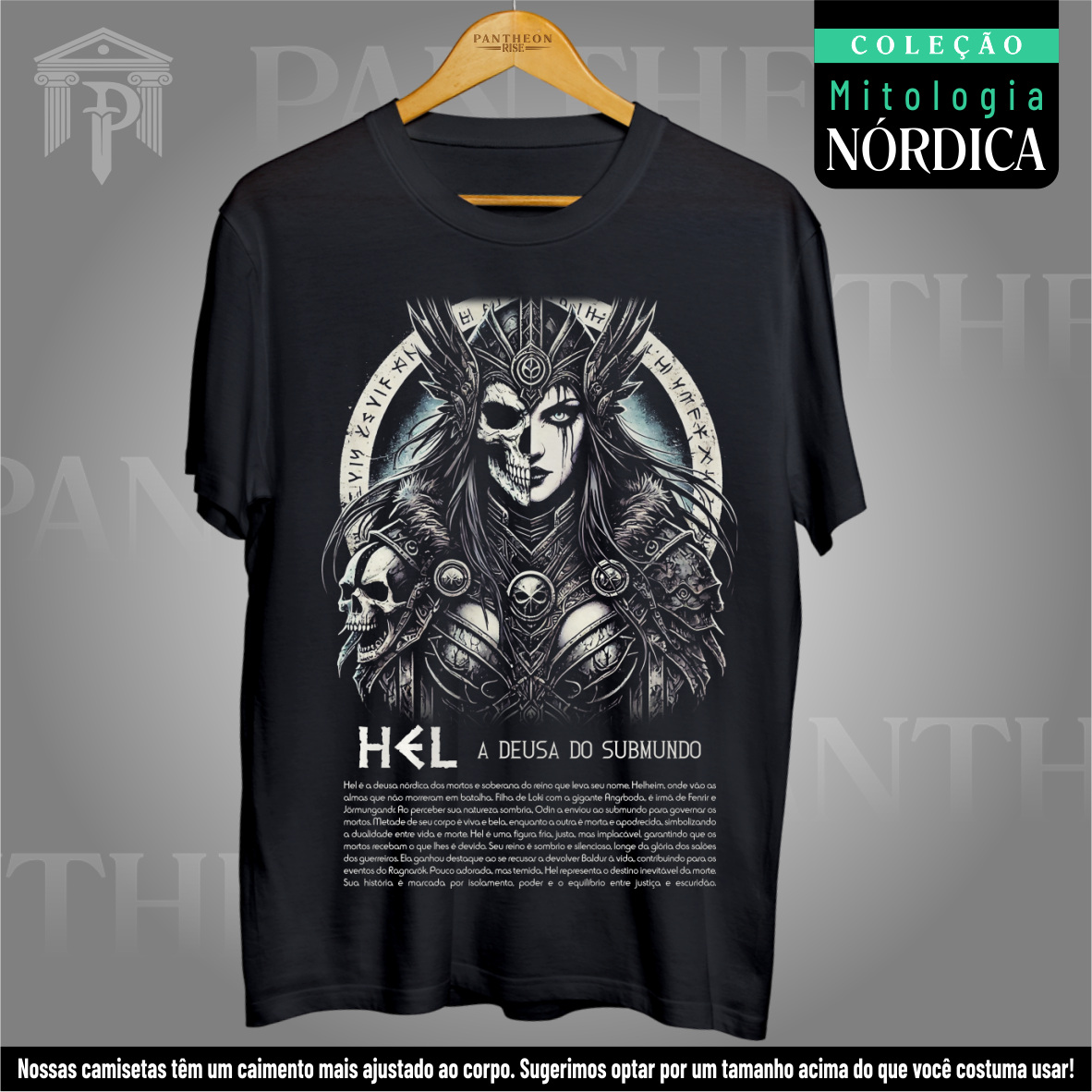 Nome do produto: Camiseta Unissex - Deusa Hel (Mitologia Nórdica)
