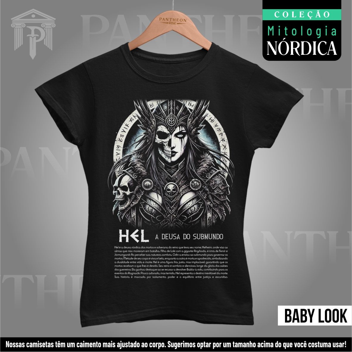 Nome do produto: Baby Look - Deusa Hel (Mitologia Nórdica)