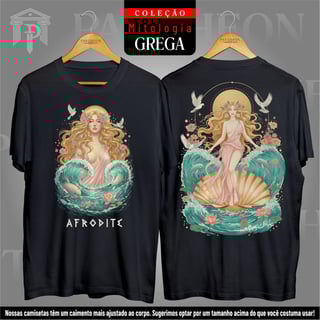Nome do produto Camiseta Unissex Frente e Costas - Deusa Afrodite (Mitologia Grega)