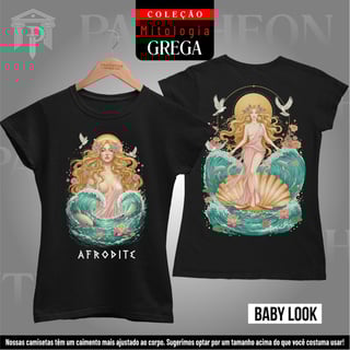 Nome do produto Baby Look Frente e Costas - Deusa Afrodite (Mitologia Grega)
