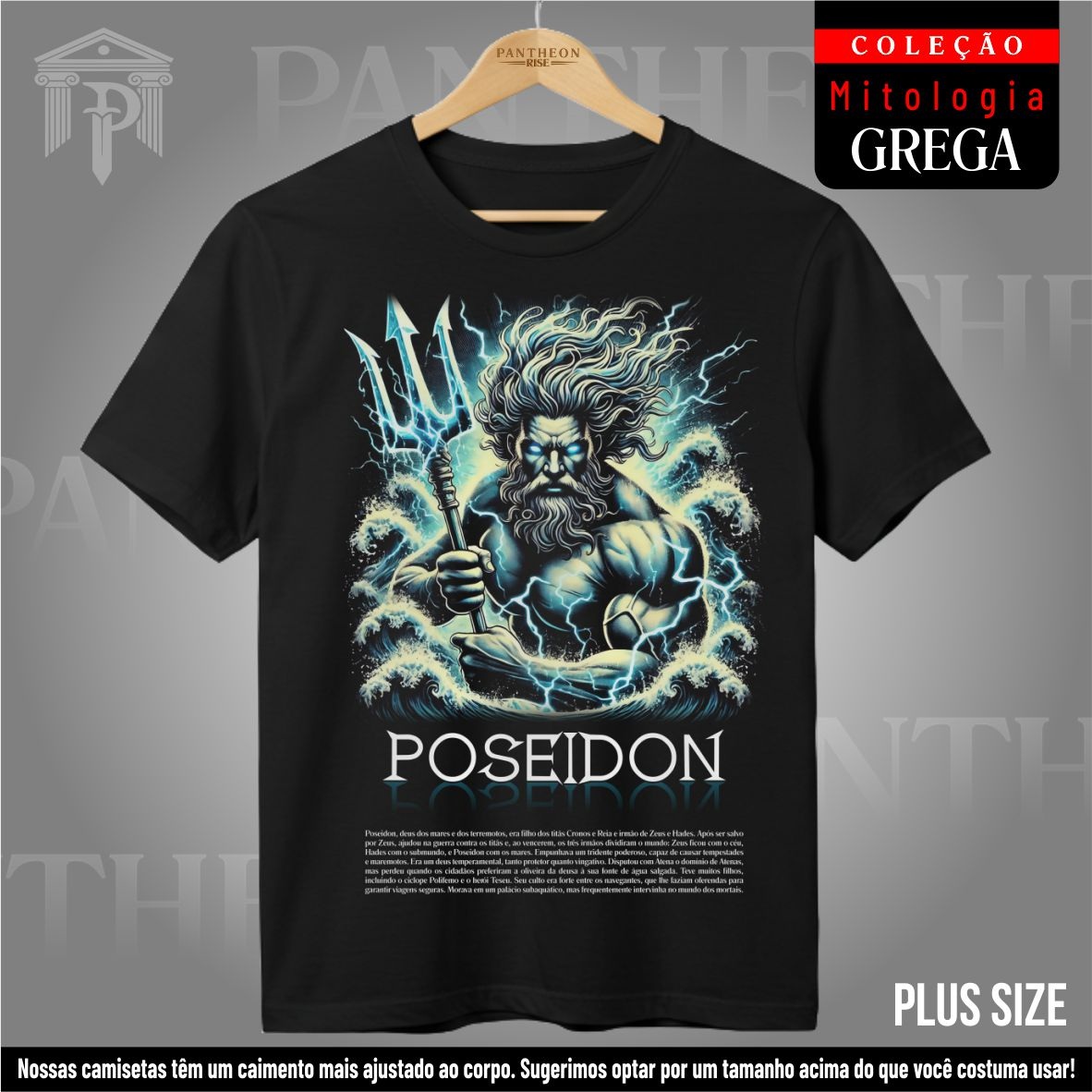 Nome do produto: Plus Size Unissex - Deus Poseidon (Mitologia Grega)