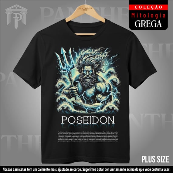 Plus Size Unissex - Deus Poseidon (Mitologia Grega)