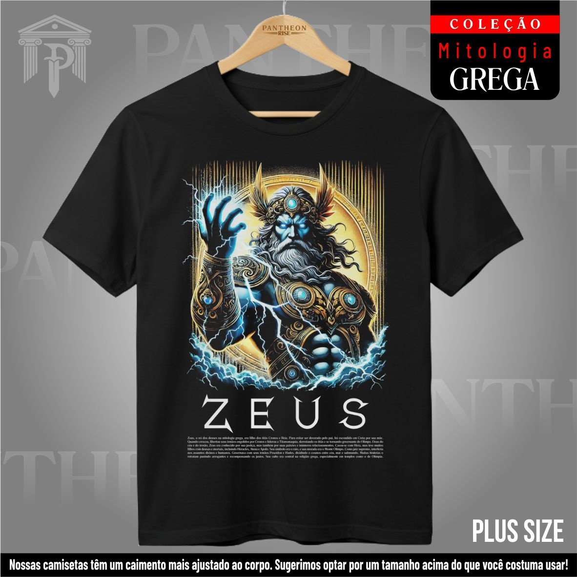 Nome do produto: Plus Size Unissex - Deus Zeus (Mitologia Grega)