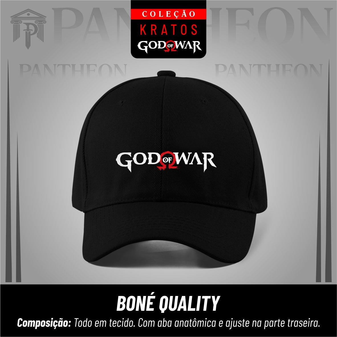Nome do produto: Boné Quality God of War Preto