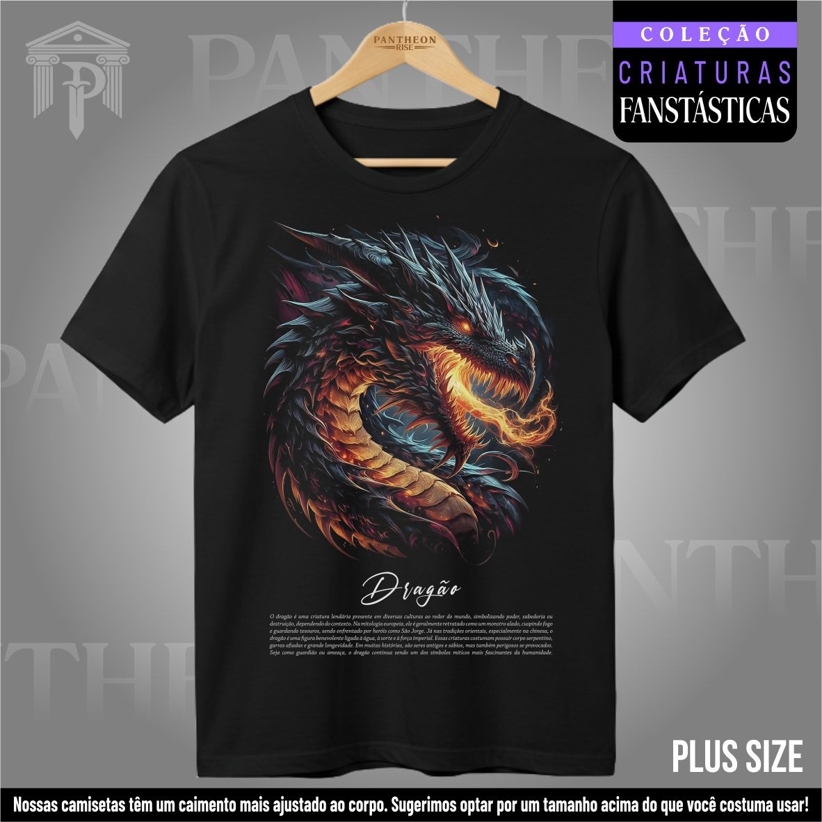 Nome do produto: Plus Size Unissex - Dragão