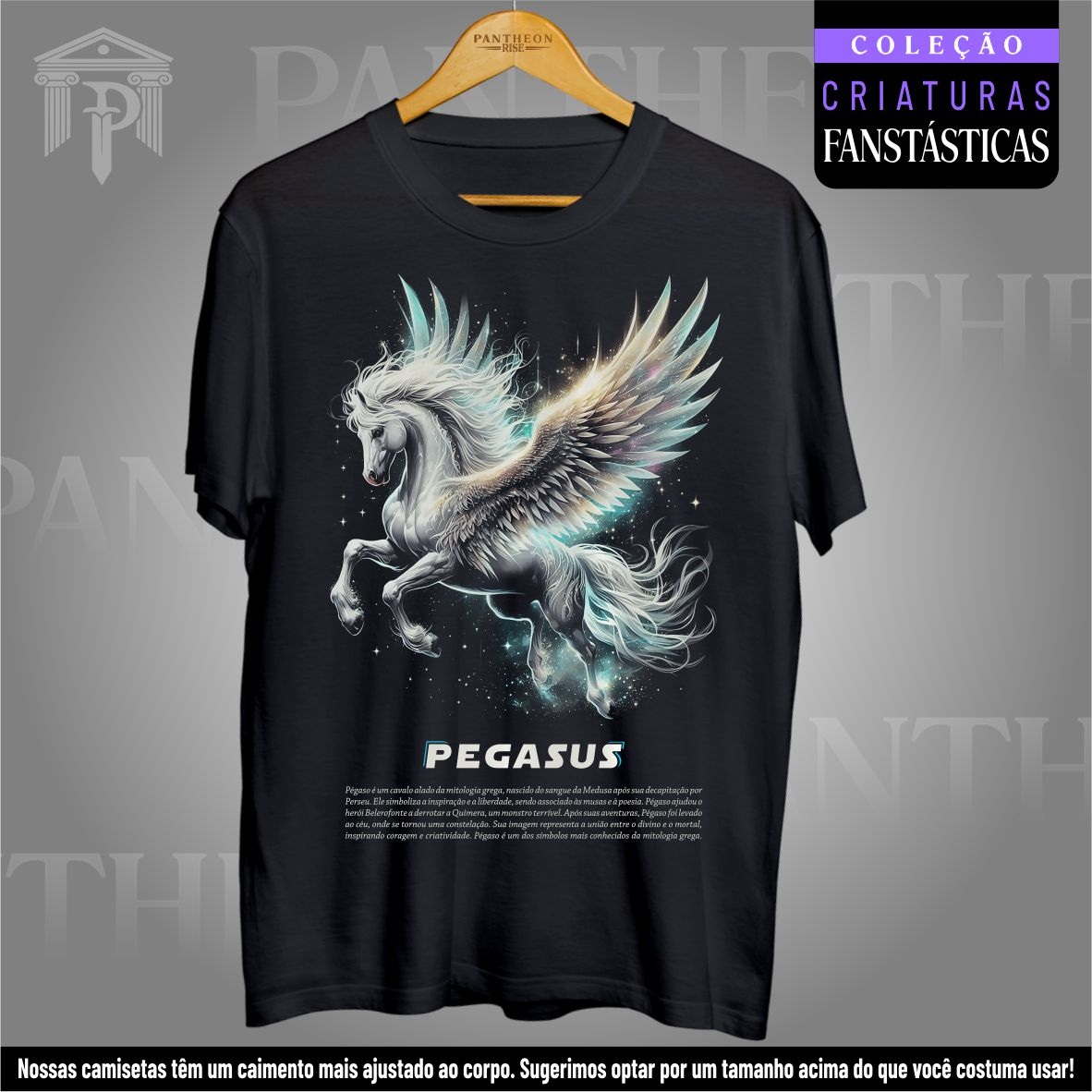 Nome do produto: Camiseta Unissex - Pégaso