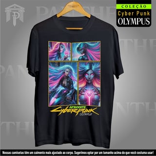 Camiseta Unissex - Panteão Cyberpunk (Afrodite)