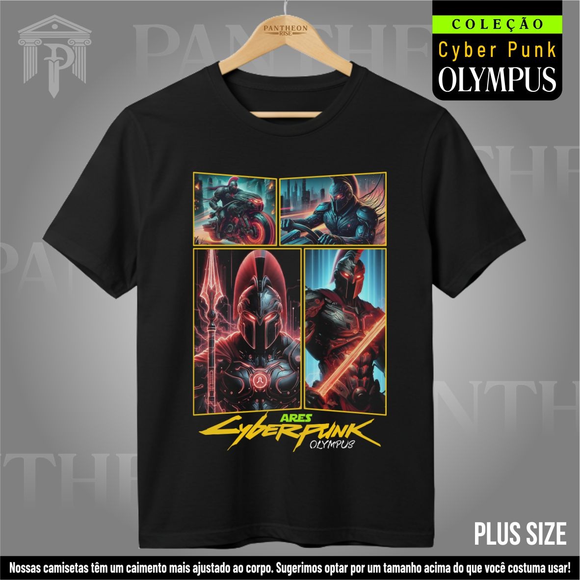 Nome do produto: Plus Size Unissex - Panteão Cyberpunk (Ares)