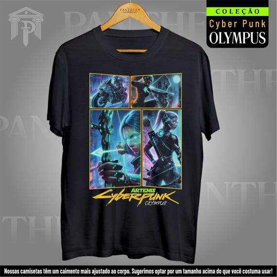 Camiseta Unissex - Panteão Cyberpunk (Ártemis)